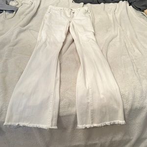 White flare jeans